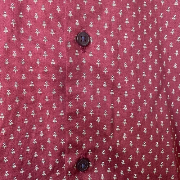 Zara Slim Fit Maroon Red Casual Button Up Down Collared Long Sleeve Shirt - Picture 4 of 8